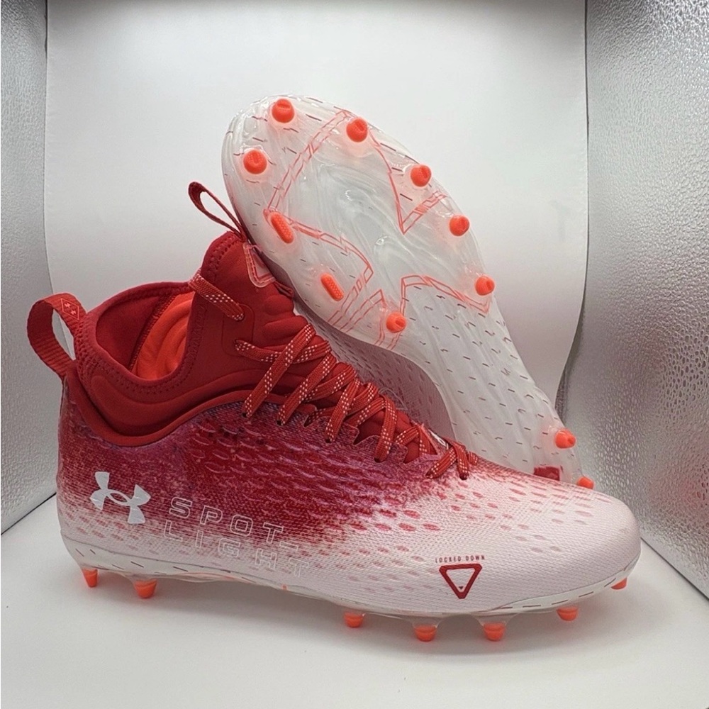Under Armour Spotlight Lux MC 2.0 Football Cleats Red Mens Size 11.5 3025082-600